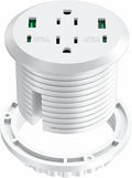 Desktop Power Grommet,40W Fast Charging Station,2 AC Outlets,4 USB Ports,Flush Mount Power Grommet 3-inch Hole,2 PD 20W USB C Ports