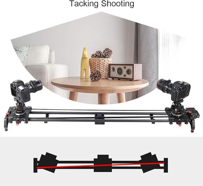 GVM Motorized Camera Slider, 48"/120CM Carbon Fiber Camera Slider with Time-Lapse Photography, Automatic Round Trip, Tracking Shooting and 120 Degree Panoramic Shooting, with Remote Controller