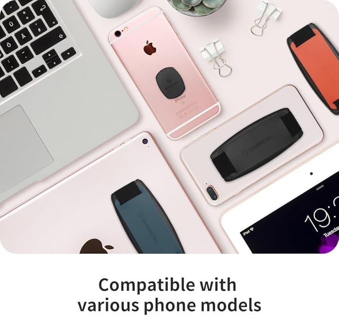 Sinjimoru Detachable Phone Grip Kickstand for Wireless Charging Compatible Phone Finger Holder for iPhone & Smartphones. Sinji Mount S-Grip Olive Grey
