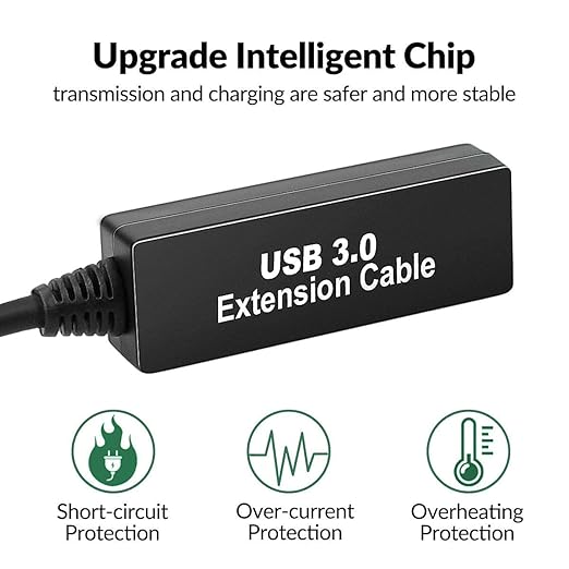 32Feet USB 3.0 Extension Cable,Type A-Male A-Female Extender Cord, With 2 Expansion Chipset Signal Boosters, Compatible With Oculus Quest 2 VR, Xbox, PS4,Webcam,Printer, Hard Drive,USB HUB Etc.
