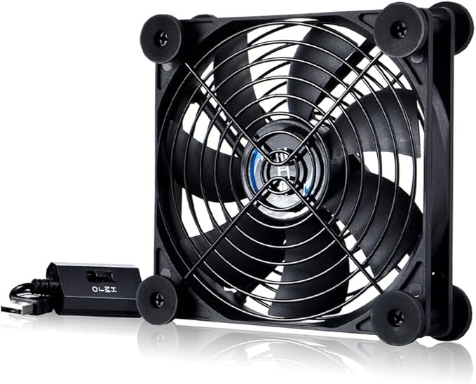 USB 120mm Quiet Fan, 5V USB Portable Cooling Fan for Flat Panel TV Receiver Router DVR PlayStation Xbox Computer Cabinet Cooler