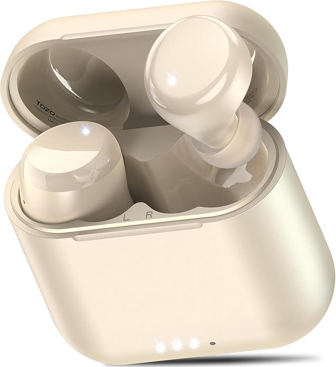 TOZO T6 Wireless Earbuds, Bluetooth 5.3 Ear Buds, Stereo Sound in Ear Headphones, 50 Hours Playtime, Wireless Charging Case, APP Customizable EQs, IPX8 Waterproof Earphones