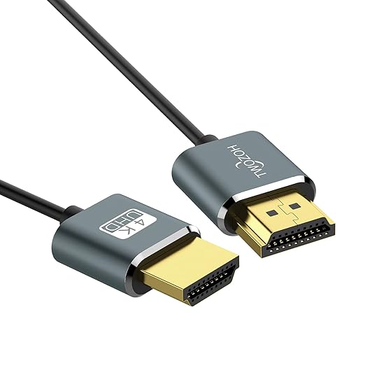 Twozoh Slim 4K HDMI Cable 6.6FT 5 Pack, Ultra Thin & Flexible Skinny HDMI to HDMI 2.0 Cord Support 4K/60HZ 18gbps Laptop, Monitor, PS5, PS4, Xbox One, Fire TV