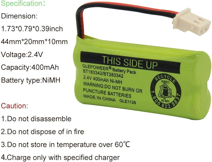 BT183342 BT283342 BT166342 BT266342 BT162342 BT262342 Battery Compatible with CS6114 CS6419 CS6719 EL52300 CL80111 Cordless Handset Phone (Pack of 3)