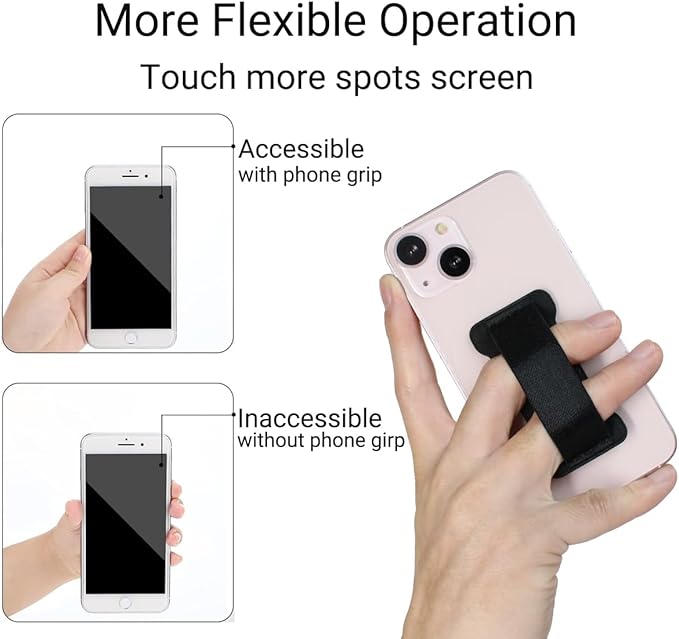 Universal Phone Grip for Smartphones - Phone Holder for Hand for Back of Phone - Wireless Charging Compatible - 2Pack(Black Green)