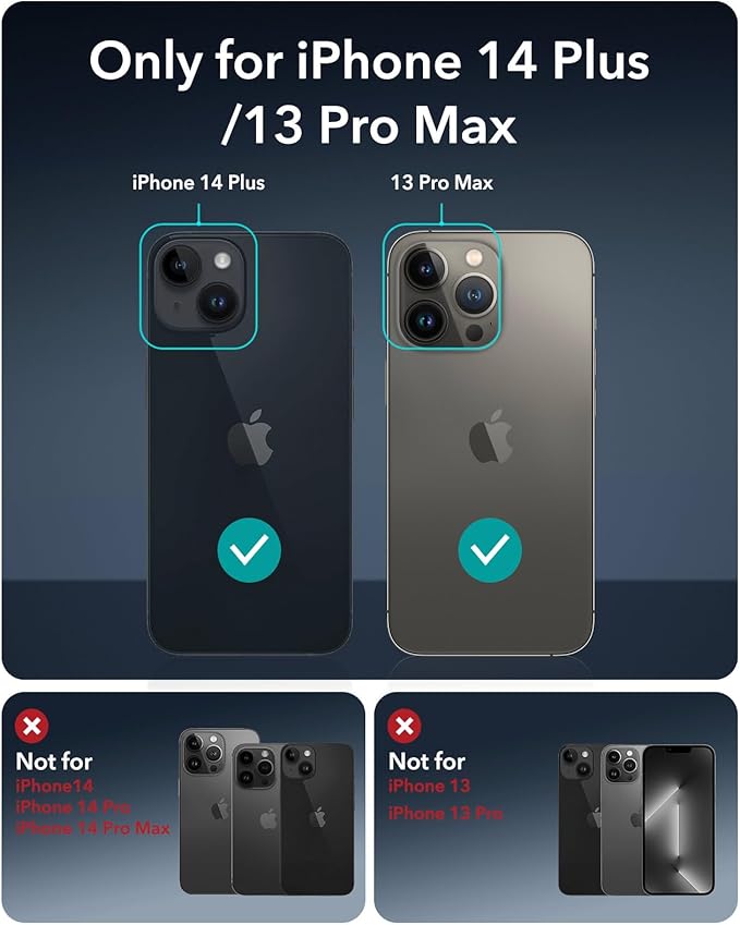 ESR 3 Pack for iPhone 13 Pro Max/iPhone 14 Plus Screen Protector, [9H Hardness] [Military Grade Shatterproof] Tempered Glass Film with Flawless Fit Tray