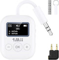 1Mii Bluetooth Transmitter for Airplane, Bluetooth 5.3 Adapter for TV,Airplane Travel Essentials, Aptx Low Latency Wireless Audio Aux for Headphones, Any 3.5mm Jack,Linking 2 Devices (White)