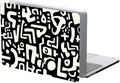 Compatible with MacBook Air 13.3 13.6 Inch Case 2022 2021 2020 2019 Plastic Hard Shell Case Cover,13.3 Pro(A1706/A1708/A1989/A2159/A2289/A2338), Black and White Letters