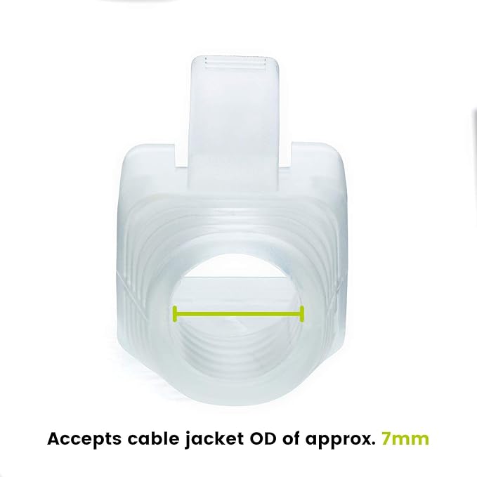 trueCABLE RJ45 Strain Relief Boots, 7.0mm Slip-On PVC Plug Cover, Transparent, 100 Pieces
