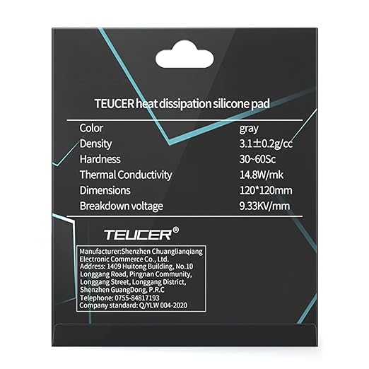 Thermal Pad 14.8 W/mK, 120x120x2.5mm, Non Conductive Heat Resistance High Temperature Resistance, Silicone Thermal Pads for Laptop Heatsink GPU CPU LED Cooler (2.5mm)