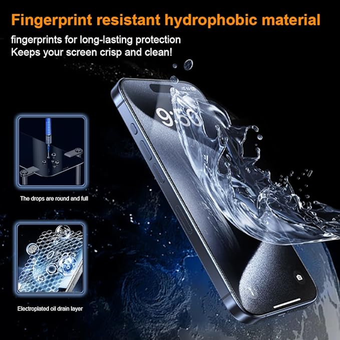 OneFish Screen Protector for Iphone 14 Pro Max, HD Clarity Tempered Glass Film 9H+ Hardness, with Hassle-Free Installation Frame, Dust-Free Bubble-Free Anti-Fingerprint, 2Pack