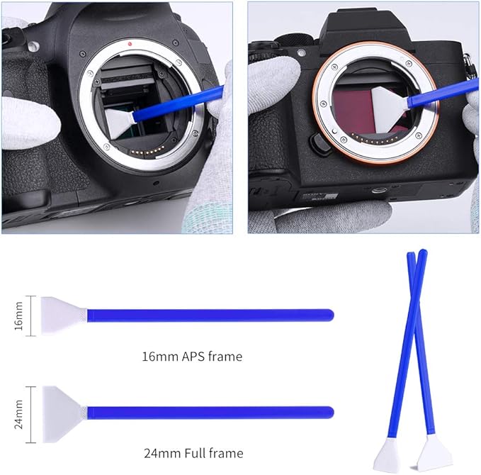 K&F CONCEPT Professional Lens Cleaning Kit for DSLR & Mirrorless Cameras with APS-C/Full-Frame Sensor Cleaning Swabs/Lens Cleaner/Gloves/Camera Blower/Lens Pen Brush/Microfiber Cloths/Carrying Case