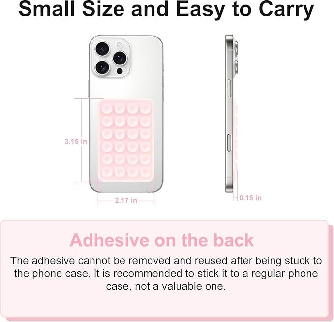 2PCS Silicone Suction Phone Case Mount, Non Slip Suction Cup, Hands-Free Phone Accessories Holder for Selfies and Videos, Silicone Adhesive Stand Sticky for Cell Phone Dark Blue
