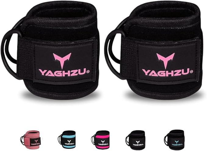 Ankle Straps for Cable Machines Women - Adjustable Gym Ankle Strap for Cable Machine, Neoprene Padded Cable Straps, Durable Leg Strap with Cable Cuff, Glute Kickback Ankle Strap with D Rings