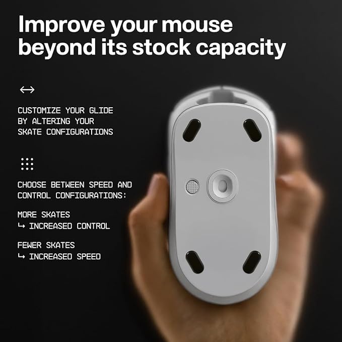 Wallhack PTFE Pill Mouse Skates | Premium Universal Skates for Gaming Mice | Ultra-Smooth Glide on Cloth & Glass Pads | Customize Speed & Control | Fast, Easy to Apply | Black 7mm x 14mm