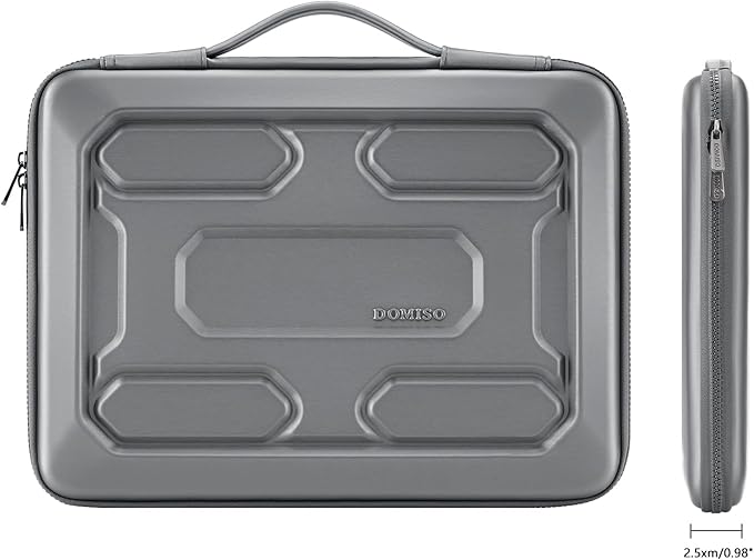 DOMISO 17 inch Laptop Sleeve with Handle Shockproof Waterproof EVA Protective Case for 17.3" ZBook Fury 17.3 G8/MSI GS73VR Stealth Pro/HP Envy 17/LG Gram 17"/ROG Strix GL702VS, Silver