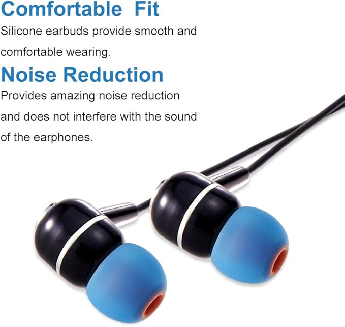 Earbud Tips Soft Silicone Earbuds Replacement Tips Fit for in-Ear Headphones(Inner Hole from 3.8mm - 4.2mm Earphones) 9 Pairs S/M/L,Black/Orange