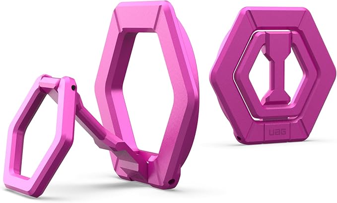 URBAN ARMOR GEAR UAG Magnetic Phone Ring Stand Compatible with MagSafe Magnet, Removable Metal Finger Ring Grip & 360 Rotation Adjustable Kickstand for iPhone 16/15, Galaxy S25, S24, Orchid Pink