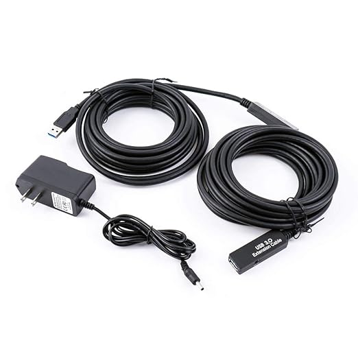 32Feet USB 3.0 Extension Cable,Type A-Male A-Female Extender Cord, With 2 Expansion Chipset Signal Boosters, Compatible With Oculus Quest 2 VR, Xbox, PS4,Webcam,Printer, Hard Drive,USB HUB Etc.