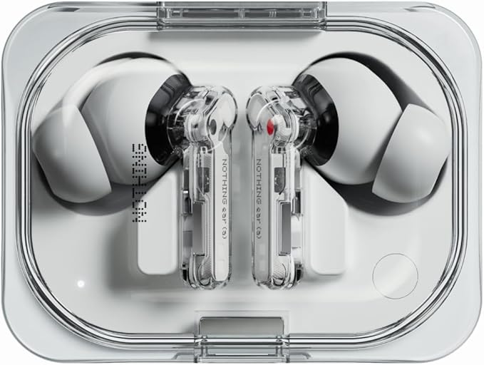 Nothing Ear (a) Wireless Earbuds, 45dB Hybrid Noise Cancelling Earbuds, Hi-Res Audio, Advanced Equaliser, Dual Connect, 6 Mics, 42.5H Playtime Ear Buds Wireless Bluetooth, White