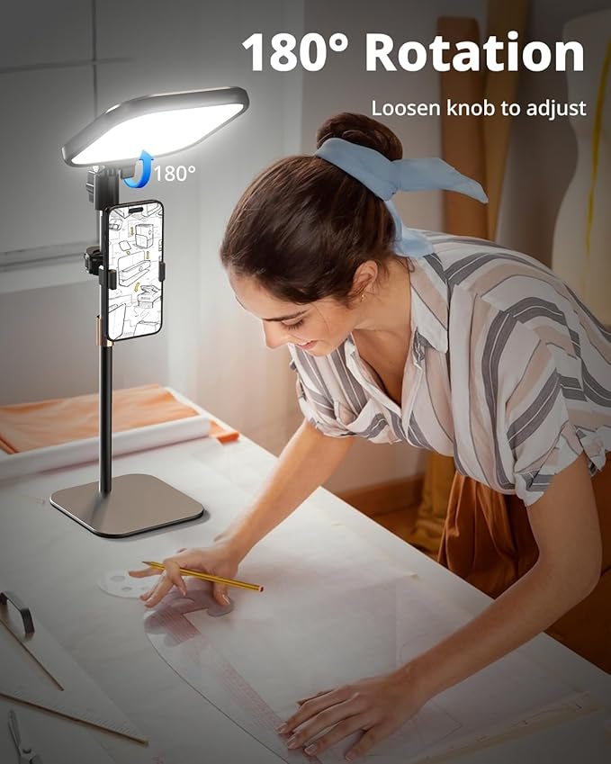UBeesize Zoom Lighting for Computer, Video Conference Lighting for Video Calls, Desk Light with Stand and Phone Holder for Webcam, Home Office, Podcast, Online Meetings, Live Streaming（2 Pack