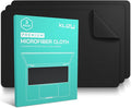 Kuzy 3 Pack Premium Microfiber Cleaning Cloth - Large Reusable Cloth for Glasses, Screens, MacBook Laptops, TVs, and Electronics - Scratch-Free, Lint-Free Cleaner, 3 Pack - Black