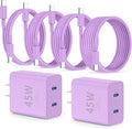 Super Fast Samsung Charger Type C,45W Dual Port USB C Fast Charger Block [2-Pack] & Extra Long 60W 3/6/6/10FT USB C Cable - PD Quick Charging 3.0 for Samsung Galaxy S25 Ultra/S24+/S23 iPhone 16