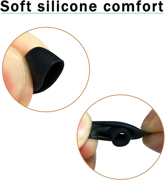 Replacement Earbuds Tips Silicone Universal for 4.0mm-6.0mm Nozzle in-Ear Rubber Ear Tips Fit True Wireless Earbuds 6 Pairs LMS Black