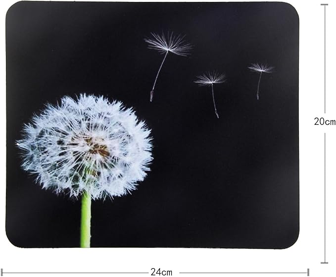 Mouse Pad, Gaming Mouse Pad, Non-Slip Rubber Base Mouse Mat with Designs for Laptop, Computer & Office, 9.5 x 7.9 x 0.12 inches (Dandelion 2)