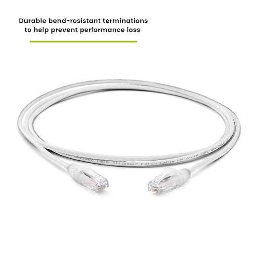 TRUECABLE Cat6 Component Rated Patch Cable, Unshielded (U/UTP), 7ft, White, 28AWG Solid Copper, Snagless 10G High-Speed Ethernet Cable, PoE++ 4PPoE 100W, UL Listed, RoHS-3, 1 Pack