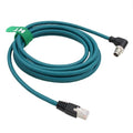 Camera Sensor M12 Ethernet 8 Pin X-Coded RJ45 Cable CAT7e for Cognex Basler Baumer Keyence Industrial Automation Control PLC, Right Angle High Speed 30M