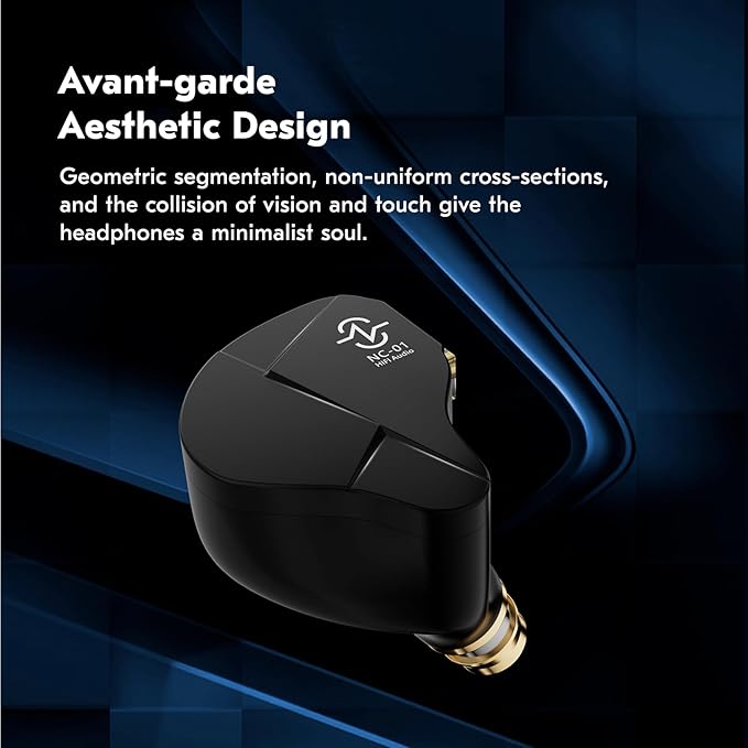 CCZ NC01 Gospel Gaming Earbuds, Stereo Sound in Ear Monitor Headphones Wired, Customized Dual Magnetic DD IEMS Earphone with Detachable Tangle-Free Cable PC Cavity for Computer(without mic,Dark Black)