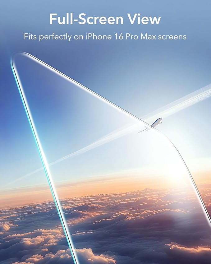 ESR 3 Pack for iPhone 16 Pro Max Screen Protector, [9H Hardness] [Military Grade Shatterproof] Tempered Glass Film with Flawless Fit Tray, HD Clear, Scratch Resistant
