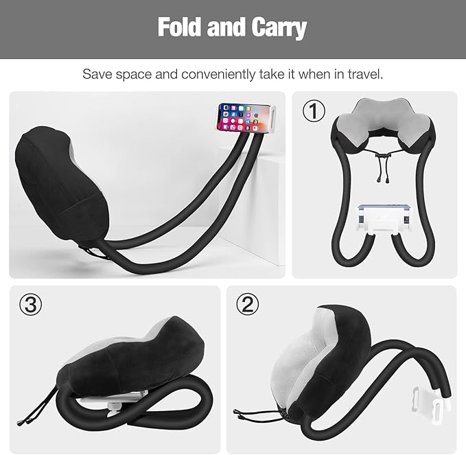 MoKo Neck Phone Holder, Lazy Gooseneck Phone Pillow Holder Bracket, 360° Rotate Phone Tablet Stand for 4"-11" Device, fits iPhone 16/Pro/Pro Max/Plus, iPhone 15/Pro/Pro Max/Plus, iPhone 14/Pro/Pro Max