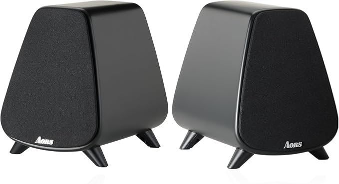AS31 Active Bookshelf Speakers – 80W RMS 2-Way Stereo / 3″ Long-Stroke Woofer & 20 mm Silk Dome Tweeter – Bluetooth 5.3, RCA + Optical Inputs, Sub-Out & Remote Control – Wooden（Black）