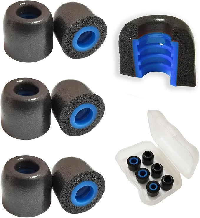 Small Ear Tips Memory Foam Earbuds Tips Replacement Foam Ear Tips Fit 4.0mm-5.5mm Isolation Noise Replacement Ear Tips for in-Ear Earphones with Storage Box