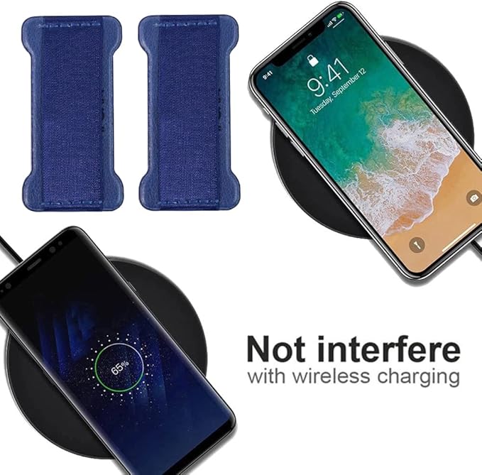 Phone Grip Holder for Hand, Universal Finger Strap Phone Holder, Finger Selfie Grip Compatible with Most Smartphones (Blue) - 2Pack
