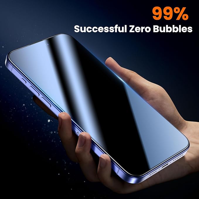 UniqueMe for iPhone 16 / iPhone 15 Screen Protector - [Military Grade Shatterproof & 9H+ Hardness] Screen Protector 15/16 Tempered Glass Full Coverage Protection, Easy Installation, 2 Packs