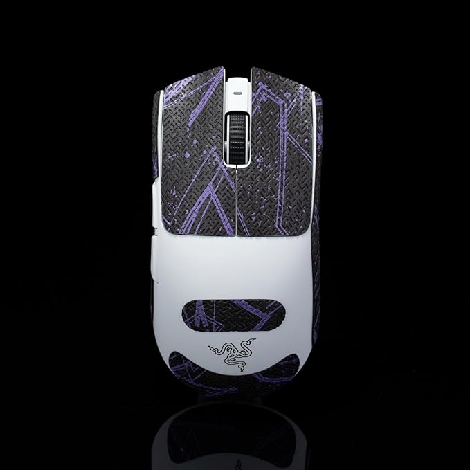 Grip Tape for Razer Viper V3 Pro - Anti-Slip,Enhanced Control, Sweat Resistance,Improves FPS Gaming Grip & Mouse Protection [Pre-Cut] Black Purple