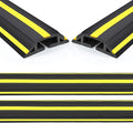 Eapele 10 ft Floor Cable Cover Protector, Heavy Duty PVC Duct Easy to Unroll, Prevent Trip Hazard for Outdoor Settings (2pcs)
