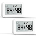 DOOMAY 2-Pack Mini Hygrometer Indoor Thermometer, Humidity Gauge with Switch (℃/℉), Humidity Meter Digital Temperature Monitor for Greenhouse Babyroom Cellar Reptile Incubator Closet