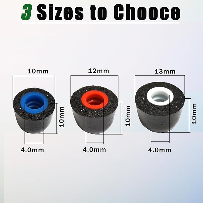 Memory Foam Earbuds Tips Replacement Fit 4.0mm-5.5mm Isolation Noise Replacement Foam Ear Tips for in-Ear Earphones with Storage Box