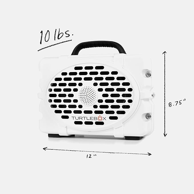 Turtlebox Original Gen 3: Portable Outdoor Bluetooth Speaker – Ultra-Loud (120dB), Waterproof (IP67), Rugged, Impact-Resistant, 3-Day Battery | Party Mode: Unlimited Pairing Stereo, White/Pink