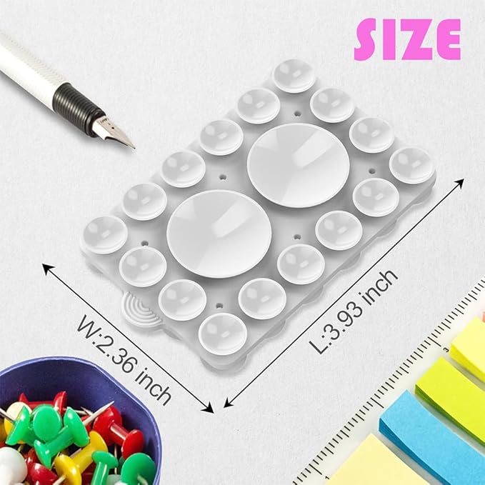 ZYCCER Double Sided Silicone Suction Phone Holder Mount,Compatible with iPhone and Android Cases Hands-Free Mirror Shower Phone Mount Strong Grip Holder (White, Double Sided 2PCS)