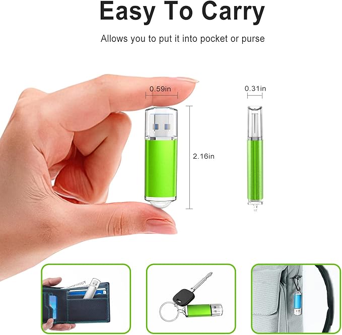 TOPESEL 32GB 10Pack 3.0 USB Flash Drive High Speed 32G Thumb Drive Memory Stick for PC Laptops Tablets TVs Car Audio(5 Mixed Colors: Black Blue Green Red Silver)