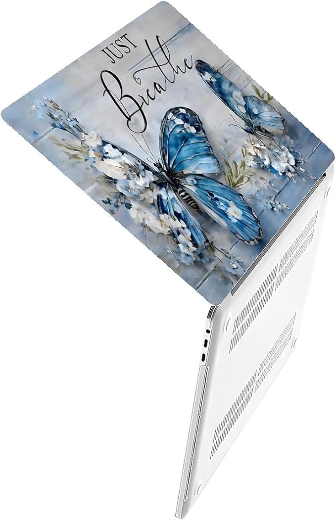 Compatible with MacBook Air 13.3 13.6 Inch Case 2022 2021 2020 2019 Plastic Hard Shell Case Cover,13.6 Air (A2681) M2 2022, Butterfly