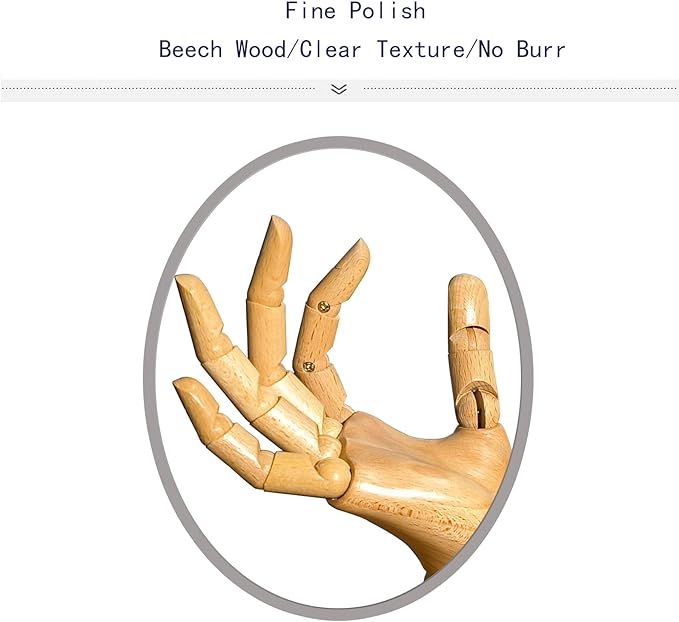 Mannequin,Mannequin Hand,Hand Model,Hand Mannequin for Nails,Drawing Mannequin,Wooden Hand,Wooden Mannequin,Wood Hand,Hand Model for Drawing,Female Hand of Right.