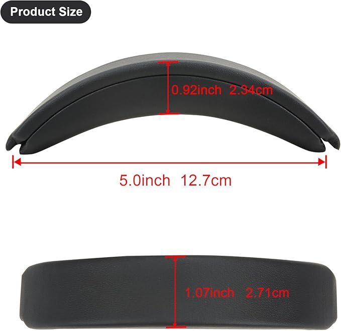 Headband Pad for Bose QuietComfort QC45 QC35II QC35 Headband Cushion Cover with Protein Leather& Memory Foam (Black)