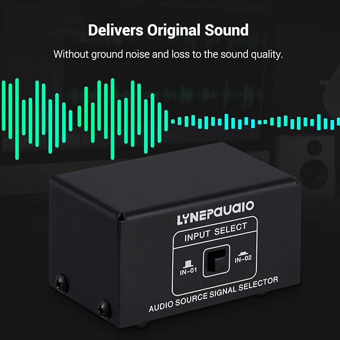 Audio Switcher RCA 2 in 1 Out/1 in 2 Out A/B Switch Stereo Audio Splitter Box with No Distortion RCA Jack for Switching Between Computer Speakers and Headphones
