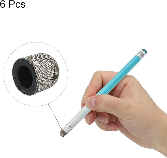 MECCANIXITY 6pcs 6.5mm Stylus Pen Fine Tips Conductive Fiber Capacitive Touch Screen Pens Tip Universal Replacement